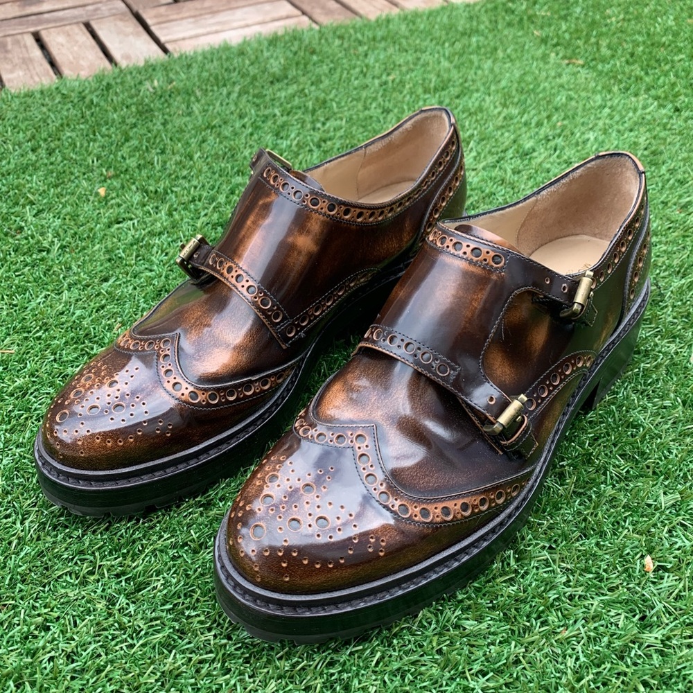 Michael Kors double monk straps leather shoes 37